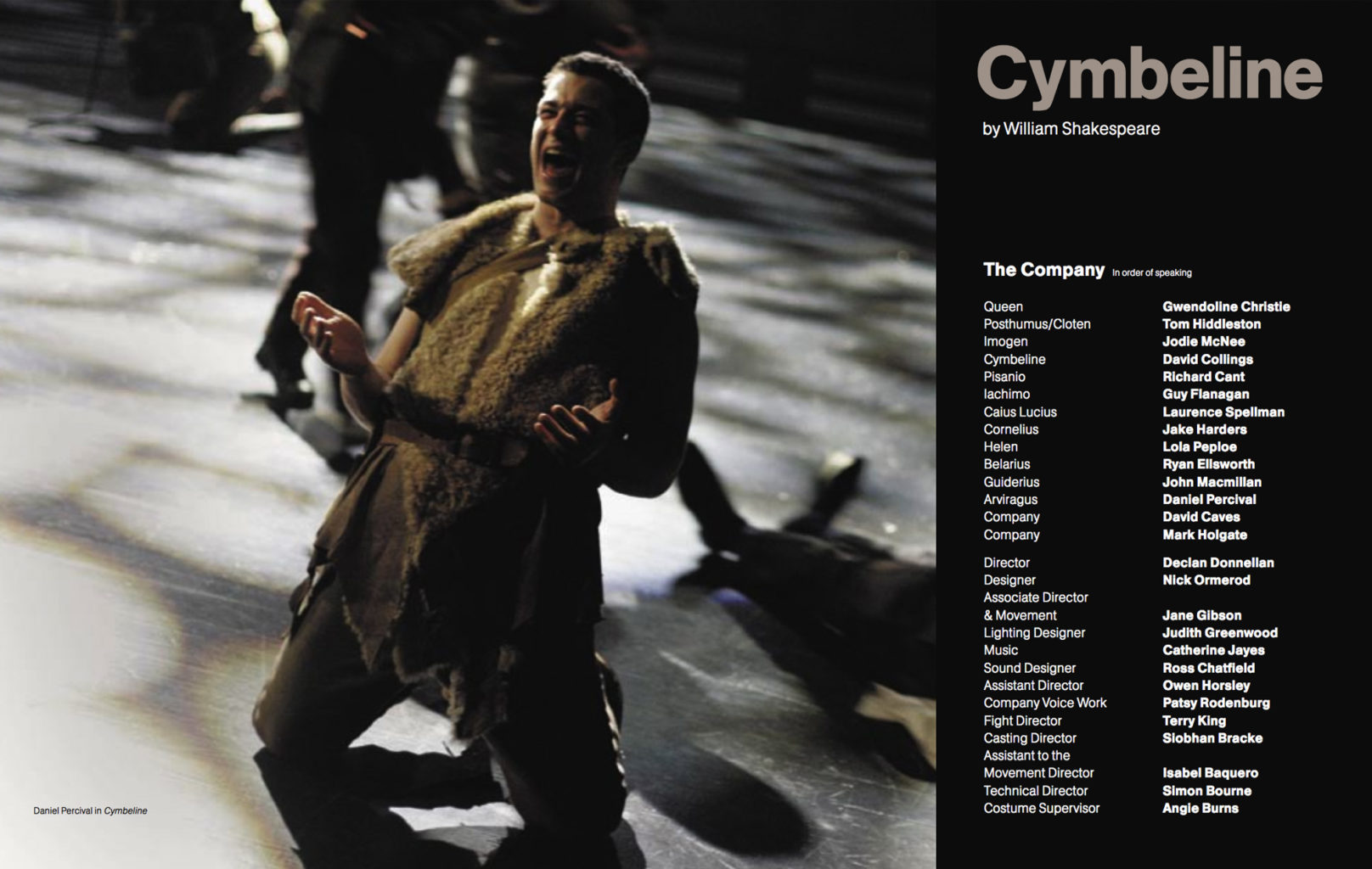 Programme for Cheek by Jowl’s production of Cymbeline